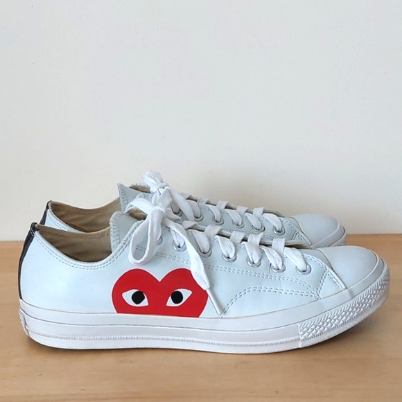Converse x Comme des Garçons PLAY white leather sneakers - Picture 3 of 16